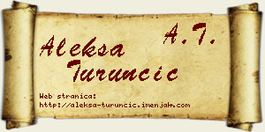 Aleksa Turunčić vizit kartica